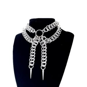 Custom made by hand half persian o ring spike pendant bow tie chainmail necklace